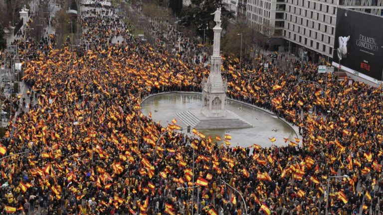 Manifestación anti Sánchez y catalanofóbica en Madrid