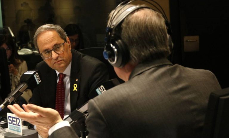 Torra se abre a apoyar a Sánchez el 28-A si hay diálogo sobre «todo» y la figura del relator