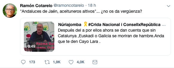 Los andaluces no tenemos que sentir vergüenza por lo que diga Cayo Lara, Sr. Ramón Cotarelo