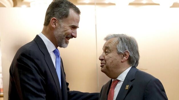 El Rey intenta lavar la imagen de España y leerá la ‘laudatio’ a Antonio Guterres, secretario general de la ONU, en la entrega del Premio Carlomagno