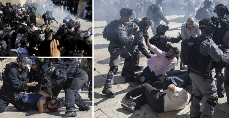 La policía israelí dispara gases lacrimógenos contra musulmanes durante Eid al-Adha en Jerusalén