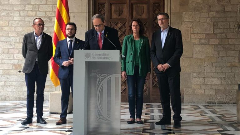[Vídeo] Quim Torra urge a Sánchez «fijar un día y una hora» para dialogar de una vez, rechazando la violencia