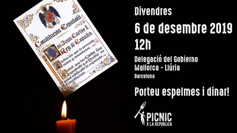 Picnic por la República convoca, para este 6 Diciembre día de la Constitución, una quema masiva de la Carta Magna