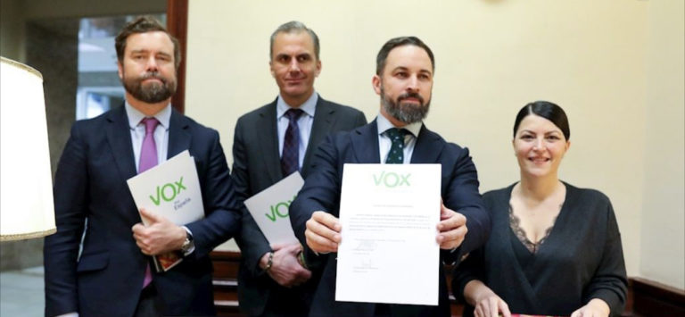 Vox registra una ley en el Congreso para ilegalizar a ERC, Junts, Bildu y la CUP