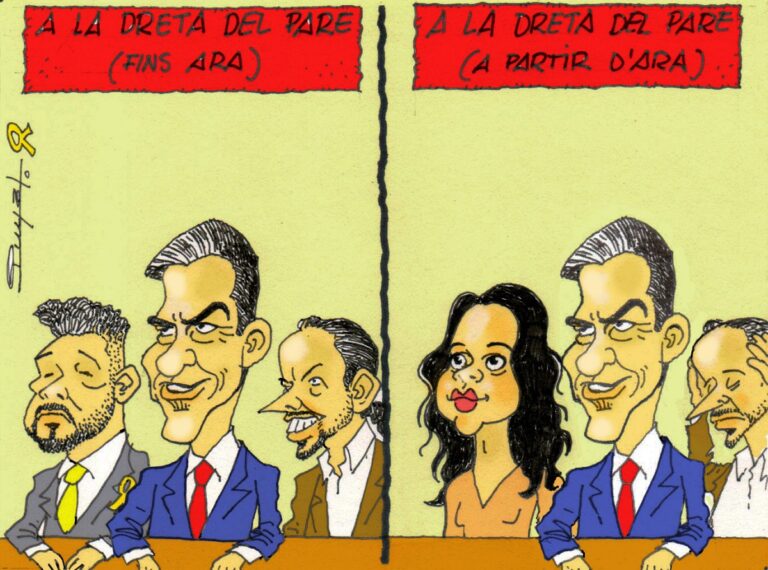 [HUMOR GRAFICO] Arrimadas substituye a Rufián a la derecha del padre