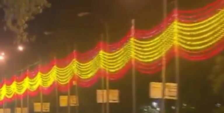 [Vídeo] Madrid pone a punto su iluminación navideña con una «cargante» bandera rojigualda