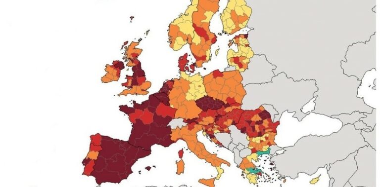 España aparecerá en rojo en el ‘mapa-semáforo’ de la pandemia aprobado por la Unión Europea