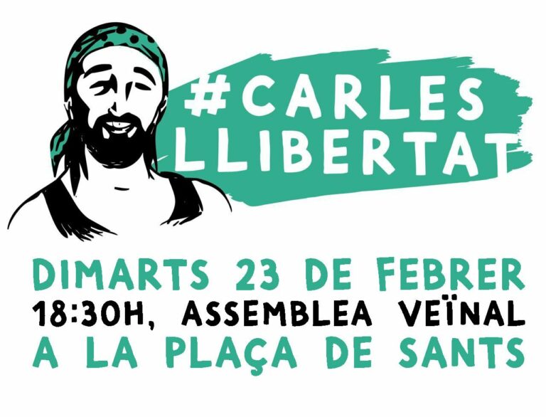 Sants se moviliza contra la prisión de Carles