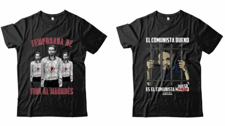 Una tienda online vende camisetas con la foto de Pablo Iglesias como diana de tiro
