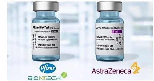 Efectos adversos al mezclar las vacunas de AstraZeneca con Pfizer