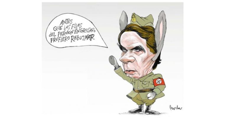 El periódico más importante de México dibuja a Aznar vestido de nazi y con orejas de burro