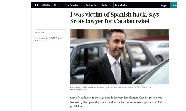 El abogado de Ponsatí revela a ‘The Times’ que también ha sido espiado por España