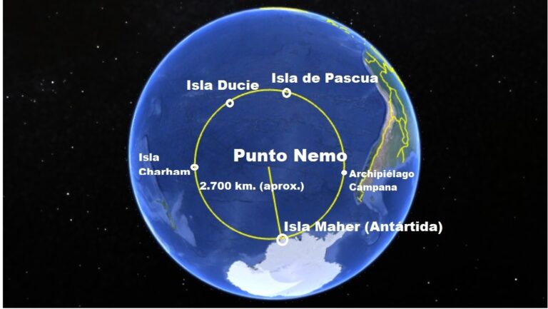 «Punto Nemo» el lugar más inaccesible del planeta cada vez más ‘cementerio espacial’