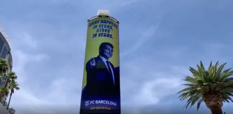 [Vídeo] Laporta lo vuelve a hacer: Pancarta antes del Clásico en Las Vegas