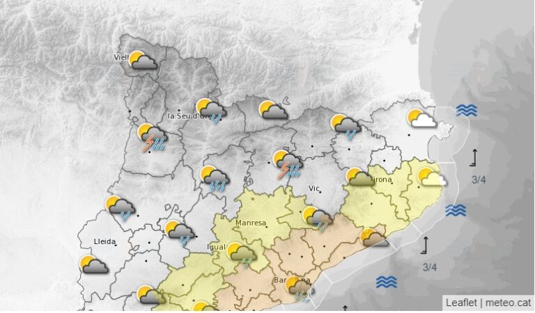Activado el aviso por fuertes tormentas en Catalunya