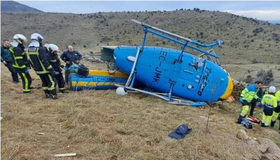 El helicóptero de la DGT siniestrado llevaba tres personas en un vuelo para dos