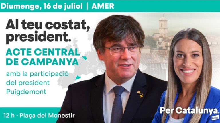 El president exiliado Puigdemont participará en un acto de campaña en Girona